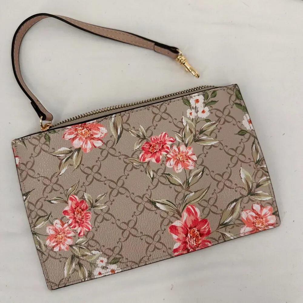 Nine West Begonia Floral Logo Wristlet